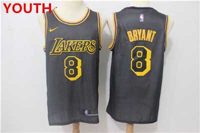 Youth Nike Lakers #8 Kobe Bryant Black City Edition Swingman Jersey 500w